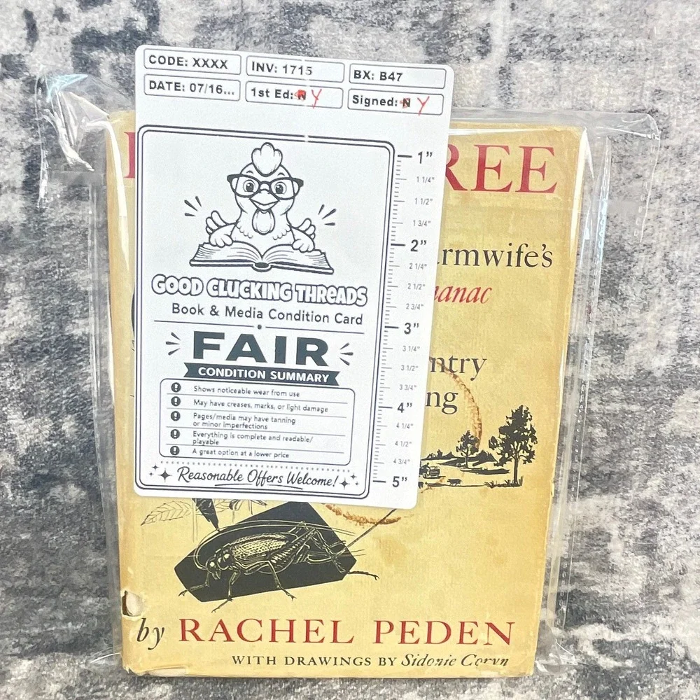 Rural Free Farmwife's Almanac Country Living Rachel Peden SIGNED 1st Ed HC